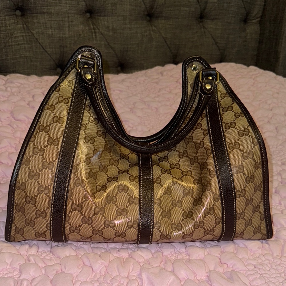 Gucci Medium Horsebit Hobo Bag in GG Crystal Monogram Canvas 😍 - Picture 6 of 13
